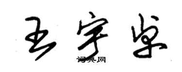 朱錫榮王宇卓草書個性簽名怎么寫