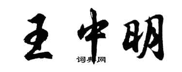 胡問遂王中明行書個性簽名怎么寫