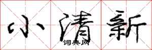 龐中華小清新行書怎么寫