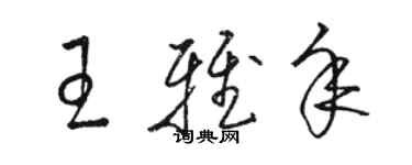 駱恆光王雅年草書個性簽名怎么寫