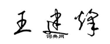 梁錦英王建烽草書個性簽名怎么寫