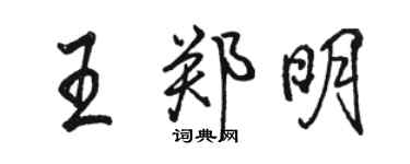 駱恆光王鄭明行書個性簽名怎么寫