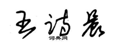 朱錫榮王詩晨草書個性簽名怎么寫