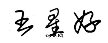 朱錫榮王星妤草書個性簽名怎么寫