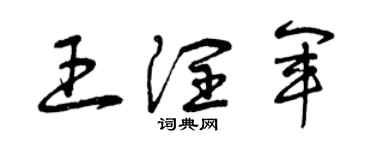 曾慶福王潤軍草書個性簽名怎么寫