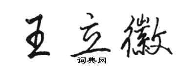 駱恆光王立徽行書個性簽名怎么寫