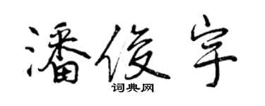 曾慶福潘俊宇行書個性簽名怎么寫