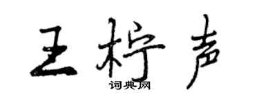 曾慶福王檸聲行書個性簽名怎么寫