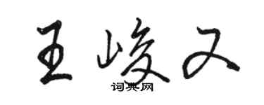 駱恆光王峻又行書個性簽名怎么寫