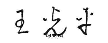 駱恆光王光平草書個性簽名怎么寫