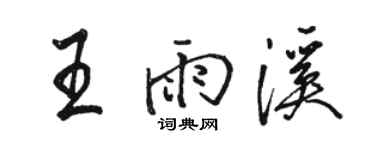 駱恆光王雨溪行書個性簽名怎么寫