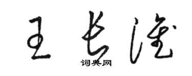 駱恆光王長淮草書個性簽名怎么寫