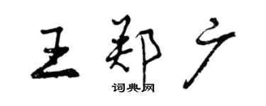 曾慶福王鄭廣行書個性簽名怎么寫