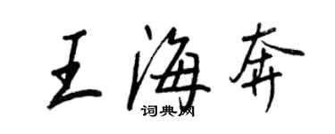王正良王海奔行書個性簽名怎么寫