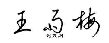 梁錦英王雨梅草書個性簽名怎么寫