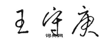 駱恆光王守庚草書個性簽名怎么寫