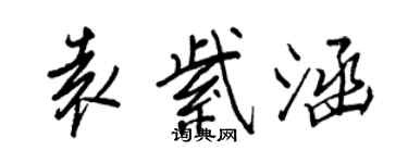 王正良袁紫涵行書個性簽名怎么寫