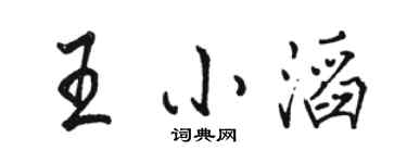 駱恆光王小滔行書個性簽名怎么寫