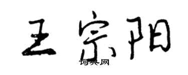 曾慶福王宗陽行書個性簽名怎么寫