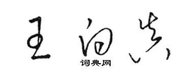 駱恆光王白真草書個性簽名怎么寫