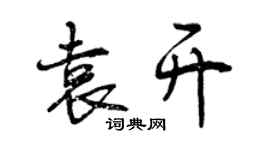 曾慶福袁開行書個性簽名怎么寫