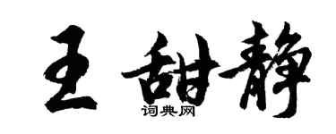 胡問遂王甜靜行書個性簽名怎么寫
