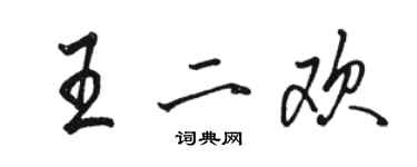 駱恆光王二歡行書個性簽名怎么寫