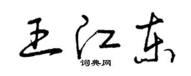 曾慶福王江東草書個性簽名怎么寫