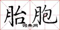 丁謙胎胞楷書怎么寫
