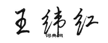 駱恆光王緯紅行書個性簽名怎么寫