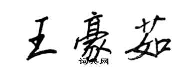 王正良王豪茹行書個性簽名怎么寫