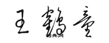 駱恆光王鶴童草書個性簽名怎么寫