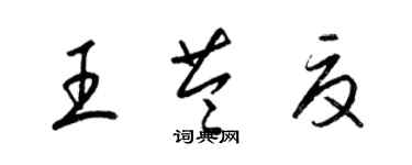 梁錦英王苓夏草書個性簽名怎么寫