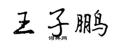 曾慶福王子鵬行書個性簽名怎么寫