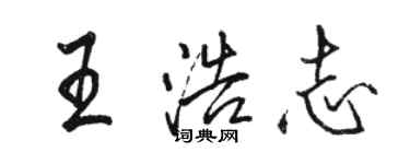 駱恆光王浩志行書個性簽名怎么寫