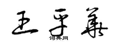 曾慶福王平華草書個性簽名怎么寫