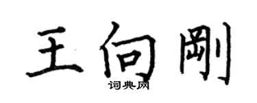 何伯昌王向剛楷書個性簽名怎么寫