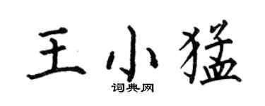 何伯昌王小猛楷書個性簽名怎么寫