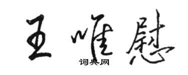 駱恆光王唯慰行書個性簽名怎么寫