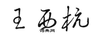 駱恆光王西杭草書個性簽名怎么寫