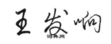 駱恆光王發響行書個性簽名怎么寫