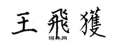 何伯昌王飛獲楷書個性簽名怎么寫
