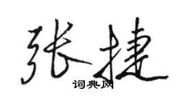 駱恆光張捷行書個性簽名怎么寫