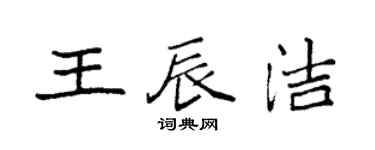袁強王辰潔楷書個性簽名怎么寫