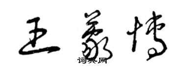 曾慶福王蒙博草書個性簽名怎么寫