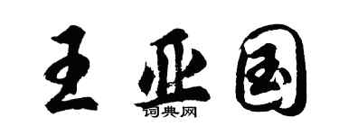 胡問遂王亞國行書個性簽名怎么寫