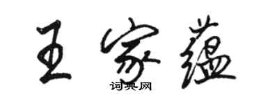 駱恆光王家蘊行書個性簽名怎么寫