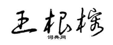 曾慶福王根榕草書個性簽名怎么寫