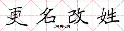 袁強更名改姓楷書怎么寫