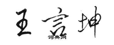 駱恆光王言坤行書個性簽名怎么寫